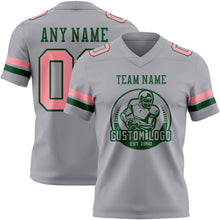 Charger l'image dans la galerie, Custom Gray Medium Pink-Green Authentic Football Jersey