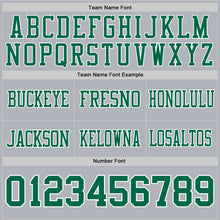 Load image into Gallery viewer, Custom Gray Kelly Green-White Authentic Football Jersey