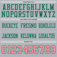 Charger l'image dans la galerie, Custom Gray Medium Pink-Kelly Green Authentic Football Jersey