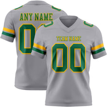 Load image into Gallery viewer, Custom Gray Kelly Green-Gold Authentic Football Jersey