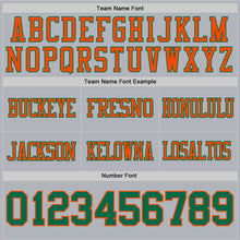 Load image into Gallery viewer, Custom Gray Kelly Green-Orange Authentic Football Jersey