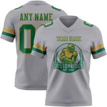 Загрузить изображение в средство просмотра галереи, Custom Gray Kelly Green-Old Gold Authentic Football Jersey