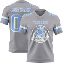 Load image into Gallery viewer, Custom Gray Light Blue-White Authentic Football Jersey