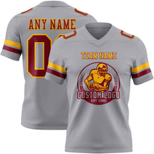 Charger l'image dans la galerie, Custom Gray Crimson-Gold Authentic Football Jersey