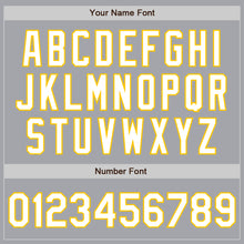 Laden Sie das Bild in den Galerie-Viewer, Custom Gray White-Yellow Authentic Baseball Jersey