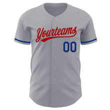 Загрузить изображение в средство просмотра галереи, Custom Gray Royal-Red Authentic Baseball Jersey
