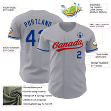 Загрузить изображение в средство просмотра галереи, Custom Gray Royal-Red Authentic Baseball Jersey