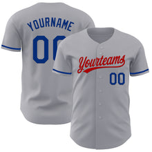 Загрузить изображение в средство просмотра галереи, Custom Gray Royal-Red Authentic Baseball Jersey