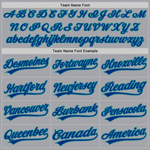 Laden Sie das Bild in den Galerie-Viewer, Custom Gray Royal-Teal Authentic Baseball Jersey