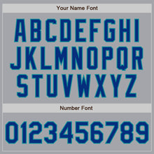 Laden Sie das Bild in den Galerie-Viewer, Custom Gray Royal-Teal Authentic Baseball Jersey