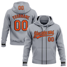Load image into Gallery viewer, Custom Stitched Gray Orange-Black Baseball Pullover Sweatshirt Hoodie