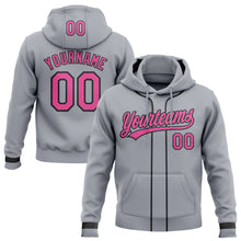 Load image into Gallery viewer, Custom Stitched Gray Pink-Black Baseball Pullover Sweatshirt Hoodie