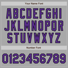 Load image into Gallery viewer, Custom Stitched Gray Purple-Black Baseball Pullover Sweatshirt Hoodie