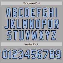 Load image into Gallery viewer, Custom Stitched Gray Light Blue-Black Baseball Pullover Sweatshirt Hoodie