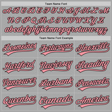Load image into Gallery viewer, Custom Stitched Gray Medium Pink-Black Baseball Pullover Sweatshirt Hoodie