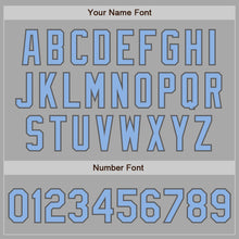 Load image into Gallery viewer, Custom Stitched Gray Light Blue-Steel Gray Baseball Pullover Sweatshirt Hoodie