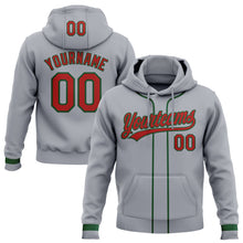 Load image into Gallery viewer, Custom Stitched Gray Red-Green Baseball Pullover Sweatshirt Hoodie