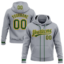 Load image into Gallery viewer, Custom Stitched Gray Green-Gold Baseball Pullover Sweatshirt Hoodie