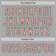 Load image into Gallery viewer, Custom Stitched Gray Medium Pink-Kelly Green Baseball Pullover Sweatshirt Hoodie