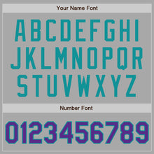 Load image into Gallery viewer, Custom Stitched Gray Purple-Teal Baseball Pullover Sweatshirt Hoodie