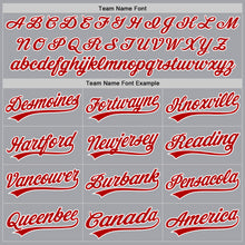 Load image into Gallery viewer, Custom Gray Red-White Authentic Baseball Jersey