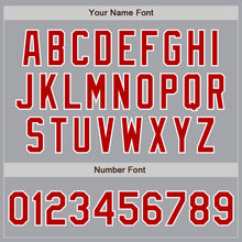 Load image into Gallery viewer, Custom Gray Red-White Authentic Baseball Jersey