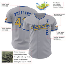 Charger l'image dans la galerie, Custom Gray Old Gold-Royal Authentic Baseball Jersey