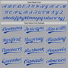 Laden Sie das Bild in den Galerie-Viewer, Custom Gray Royal-White Authentic Baseball Jersey