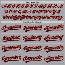 Laden Sie das Bild in den Galerie-Viewer, Custom Gray Navy-Orange Authentic Baseball Jersey