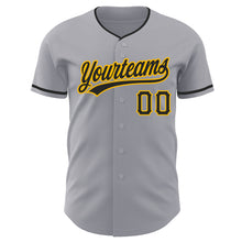 Загрузить изображение в средство просмотра галереи, Custom Gray Black-Gold Authentic Baseball Jersey