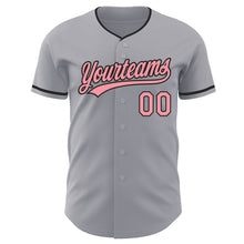 Charger l'image dans la galerie, Custom Gray Medium Pink-Black Authentic Baseball Jersey