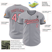 Charger l'image dans la galerie, Custom Gray Medium Pink-Black Authentic Baseball Jersey