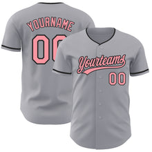 Charger l'image dans la galerie, Custom Gray Medium Pink-Black Authentic Baseball Jersey