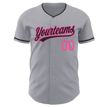 Загрузить изображение в средство просмотра галереи, Custom Gray Black-Pink Authentic Baseball Jersey