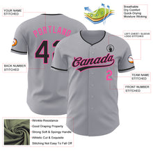 Загрузить изображение в средство просмотра галереи, Custom Gray Black-Pink Authentic Baseball Jersey