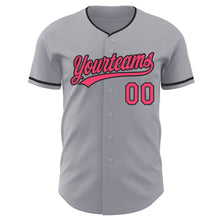Загрузить изображение в средство просмотра галереи, Custom Gray Neon Pink-Black Authentic Baseball Jersey