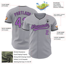 Загрузить изображение в средство просмотра галереи, Custom Gray Medium Purple-Black Authentic Baseball Jersey