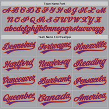 Загрузить изображение в средство просмотра галереи, Custom Gray Purple-Orange Authentic Baseball Jersey