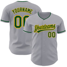 Загрузить изображение в средство просмотра галереи, Custom Gray Green-Gold Authentic Baseball Jersey