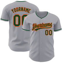 Charger l'image dans la galerie, Custom Gray Green-Orange Authentic Baseball Jersey