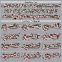 Load image into Gallery viewer, Custom Gray Medium Pink-Green Authentic Baseball Jersey