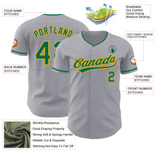 Charger l'image dans la galerie, Custom Gray Kelly Green-Gold Authentic Baseball Jersey