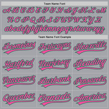 Load image into Gallery viewer, Custom Gray Pink-Kelly Green Authentic Baseball Jersey