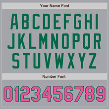 Load image into Gallery viewer, Custom Gray Pink-Kelly Green Authentic Baseball Jersey