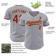 Загрузить изображение в средство просмотра галереи, Custom Gray Crimson-Old Gold Authentic Baseball Jersey