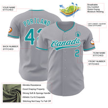 Загрузить изображение в средство просмотра галереи, Custom Gray Teal-White Authentic Baseball Jersey