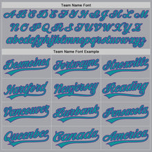 Charger l'image dans la galerie, Custom Gray Teal-Purple Authentic Baseball Jersey