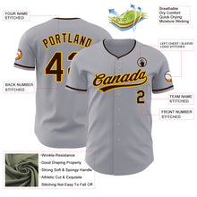 Загрузить изображение в средство просмотра галереи, Custom Gray Brown-Gold Authentic Baseball Jersey