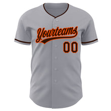Charger l'image dans la galerie, Custom Gray Brown-Orange Authentic Baseball Jersey