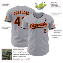 Charger l'image dans la galerie, Custom Gray Brown-Orange Authentic Baseball Jersey